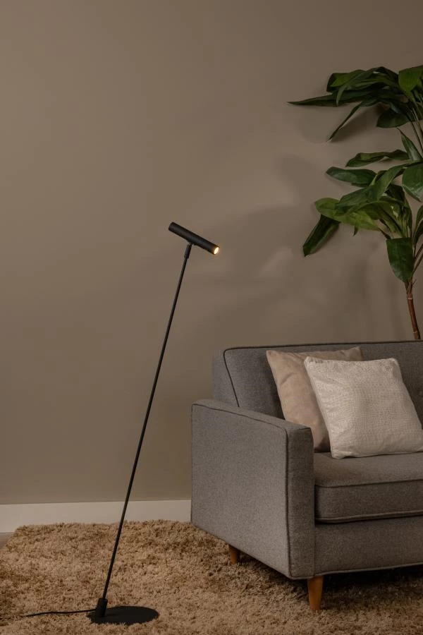 Lucide ALEC - Floor lamp - LED - G9 - 1x3W 2700K - Interchangeable rings included - Black - atmosphere 1